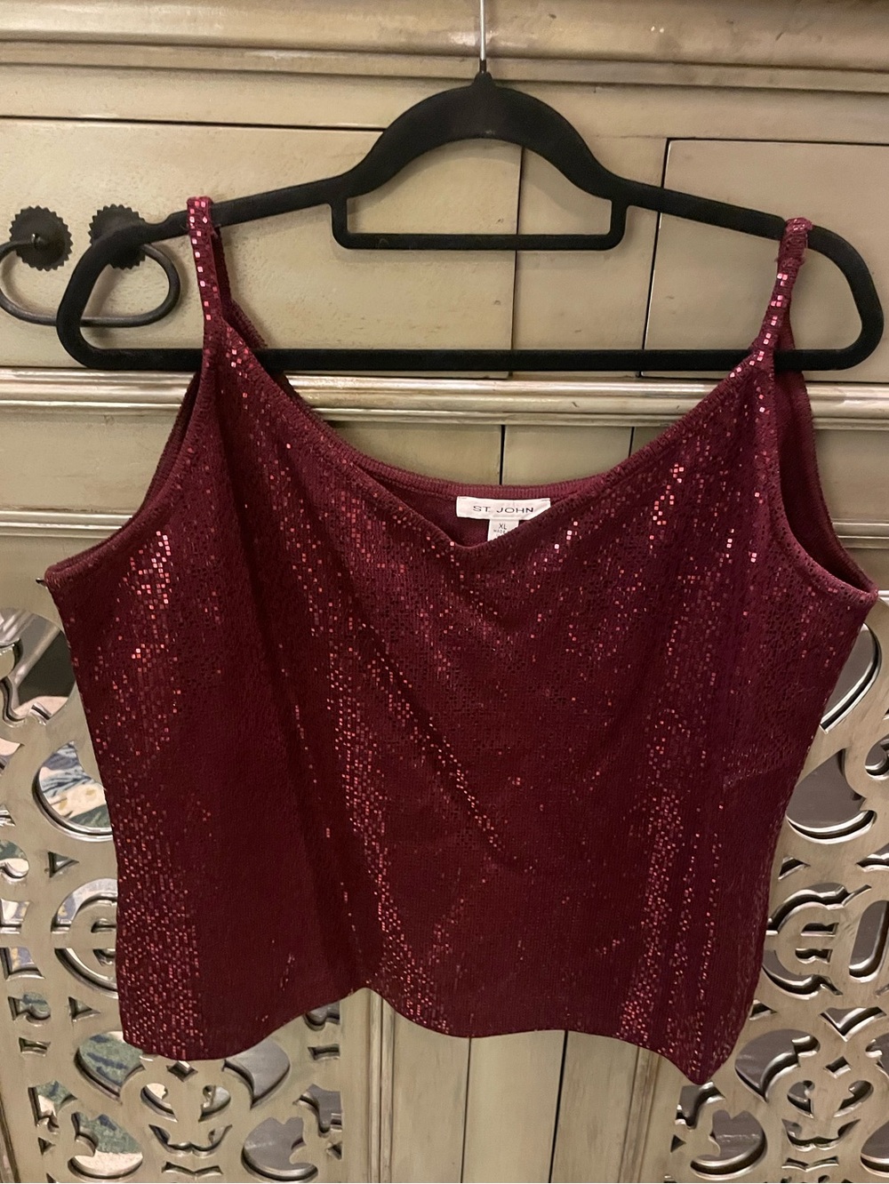 St. John Deep Wine Sequin Camisole